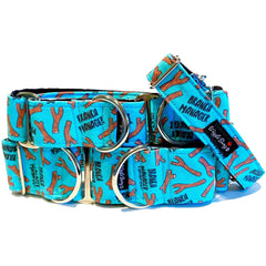 Branch Manager Dog Collar by Big Paw Shop featuring a whimsical design on cotton fabric