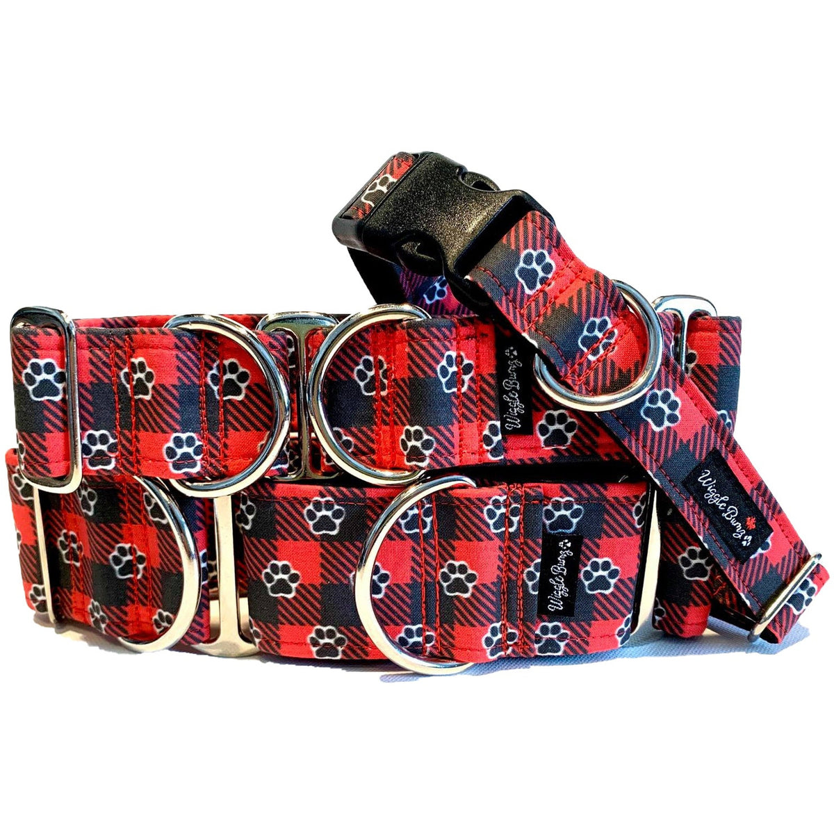 Buffalo Paw'd Dog Collar by Big Paw Shop featuring a whimsical design on cotton fabric