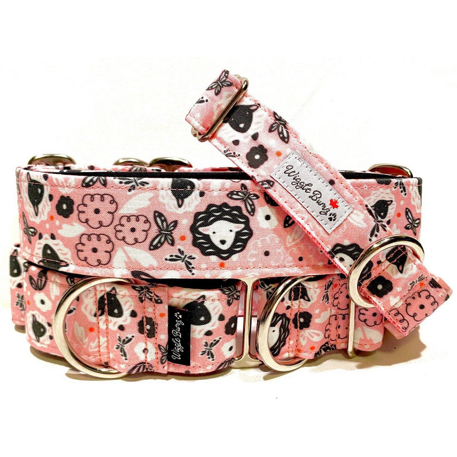 Ewe Are My One And Only Dog Collar by Big Paw Shop featuring a whimsical design on cotton fabric